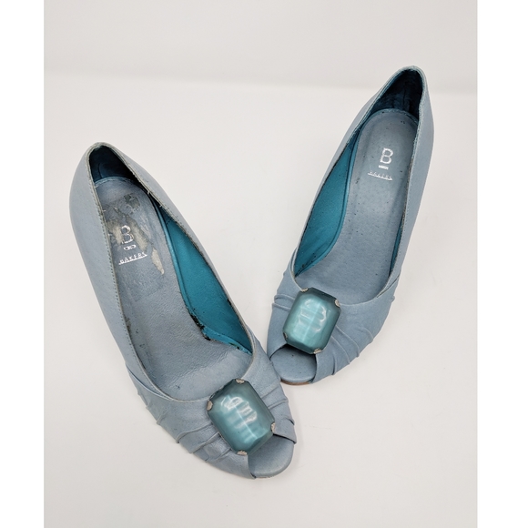 Bakers Shoes - Baker's | Diva jeweled leather blue wedges